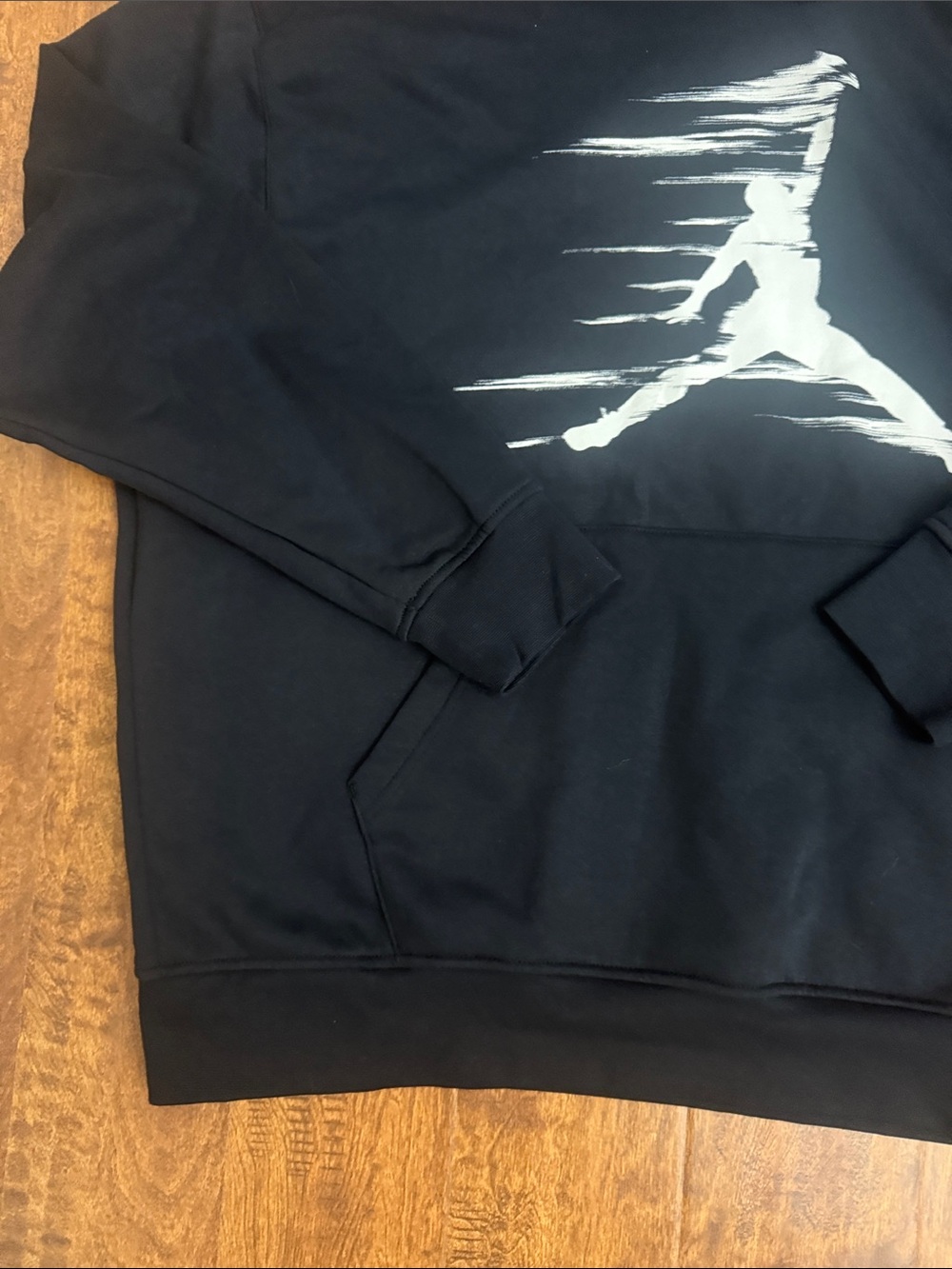 Jordan Black Pullover Hoodie with White Jumpman Graphic - Picture 6 of 11